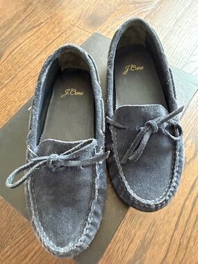 J. Crew Dark Navy Suede Moccasin Loafers